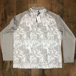 Michel Touen Men’s Performance Stretch Pullover Wicking Sun Smart Gray White L